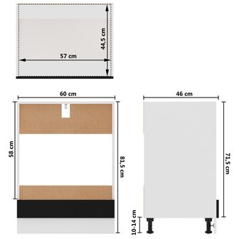 Ovenkast 60x46x81,5 cm bewerkt hout zwart 9