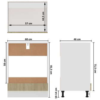 Ovenkast 60x46x81,5 cm bewerkt hout sonoma eikenkleurig 9