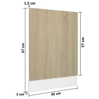 Vaatwasserpaneel 45x3x67 cm bewerkt hout sonoma eikenkleurig 6