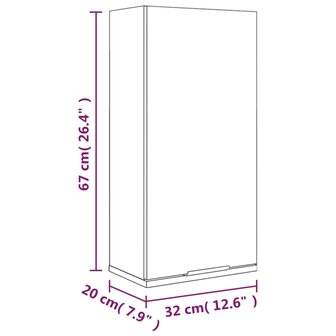 Badkamerkast wandgemonteerd 32x20x67 cm wit 11