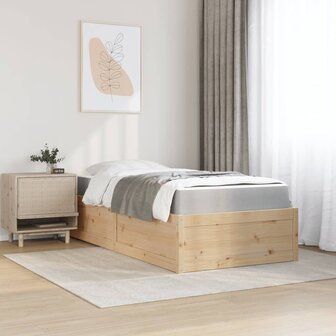 Bed met matras massief grenenhout 90x190 cm 3