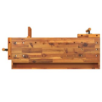 Werkbank met lade en bankschroeven 124x52x83 cm acaciahout 7