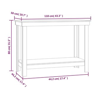 Werkbank 110x50x80 cm massief grenenhout grijs 8