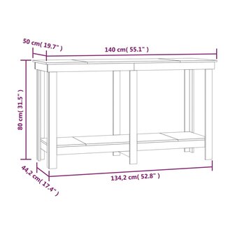 Werkbank 140x50x80 cm massief grenenhout 8