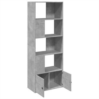 Boekenkast 70x36x189 cm bewerkt hout betongrijs 6