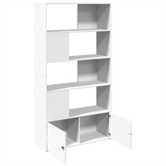 Boekenkast 100x36x189 cm bewerkt hout wit 6