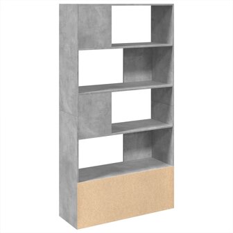 Boekenkast 100x36x189 cm bewerkt hout betongrijs 5