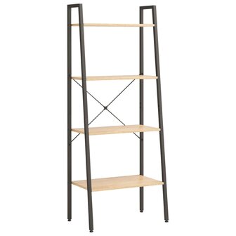 Ladderrek met 4 schappen 56x35x140 cm lichtbruin en zwart 2