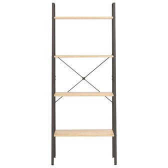 Ladderrek met 4 schappen 56x35x140 cm lichtbruin en zwart 3