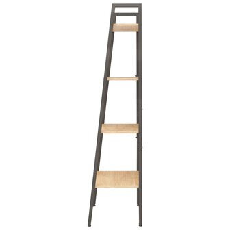 Ladderrek met 4 schappen 56x35x140 cm lichtbruin en zwart 4