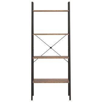 Ladderrek met 4 schappen 56x35x140 cm donkerbruin en zwart 3