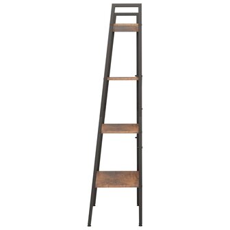 Ladderrek met 4 schappen 56x35x140 cm donkerbruin en zwart 4