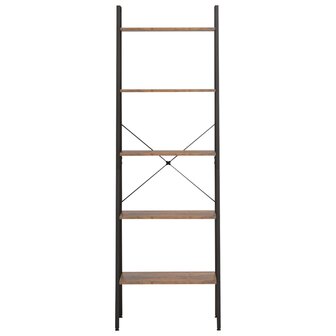 Ladderrek met 5 schappen 56x35x174 cm donkerbruin en zwart 3