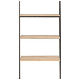 Ladderrek met 3 schappen 64x34x116 cm lichtbruin en zwart 3