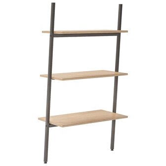 Ladderrek met 3 schappen 64x34x116 cm lichtbruin en zwart 5