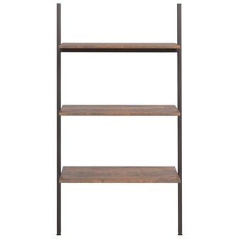 Ladderrek met 3 schappen 64x34x116 cm donkerbruin en zwart 3