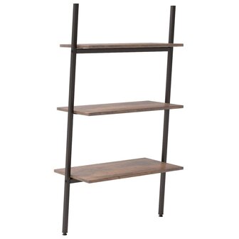 Ladderrek met 3 schappen 64x34x116 cm donkerbruin en zwart 5