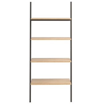 Ladderrek met 4 schappen 64x34x150,5 cm lichtbruin en zwart 3