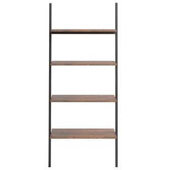 Ladderrek met 4 schappen 64x34x150,5 cm donkerbruin en zwart 3