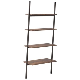 Ladderrek met 4 schappen 64x34x150,5 cm donkerbruin en zwart 5