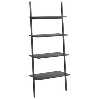 Ladderrek met 4 schappen 64x34x150,5 cm zwart 2