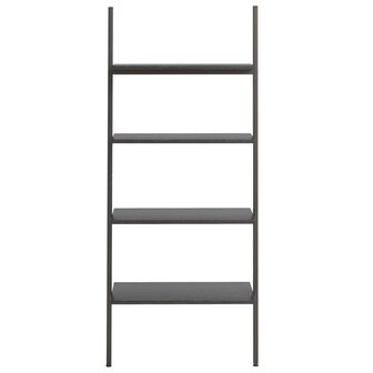 Ladderrek met 4 schappen 64x34x150,5 cm zwart 3