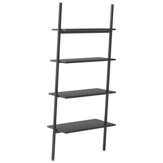 Ladderrek met 4 schappen 64x34x150,5 cm zwart 5