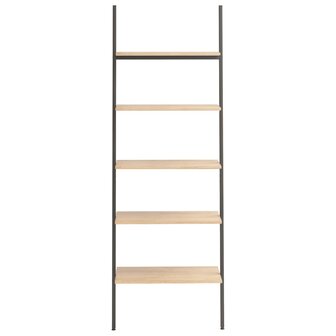 Ladderrek met 5 schappen 64x34x185,5 cm lichtbruin en zwart 3