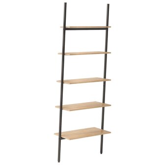 Ladderrek met 5 schappen 64x34x185,5 cm lichtbruin en zwart 5