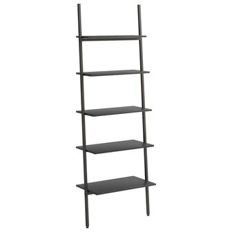 Ladderrek met 5 schappen 64x34x185,5 cm zwart 2