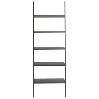 Ladderrek met 5 schappen 64x34x185,5 cm zwart 3