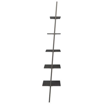 Ladderrek met 5 schappen 64x34x185,5 cm zwart 4