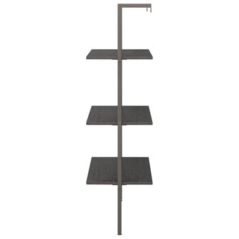 Ladderrek met 3 schappen 64x35x120,5 cm zwart 4