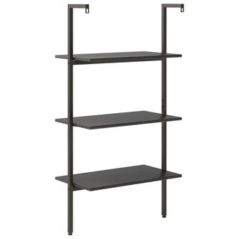 Ladderrek met 3 schappen 64x35x120,5 cm zwart 5