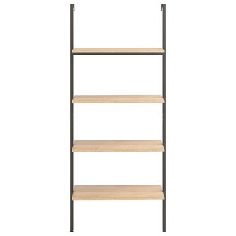 Ladderrek met 4 schappen 64x35x152,5 cm lichtbruin en zwart 3