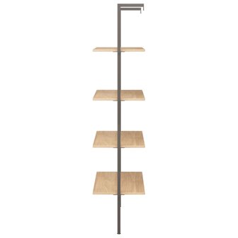 Ladderrek met 4 schappen 64x35x152,5 cm lichtbruin en zwart 4