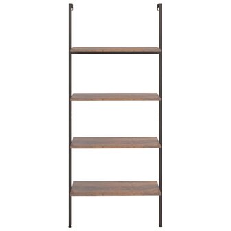 Ladderrek met 4 schappen 64x35x152,5 cm donkerbruin en zwart 3