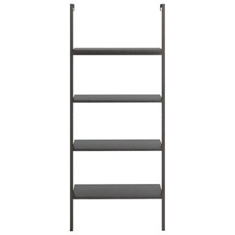 Ladderrek met 4 schappen 64x35x152,5 cm zwart 3