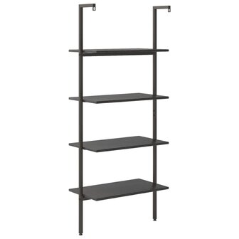 Ladderrek met 4 schappen 64x35x152,5 cm zwart 5