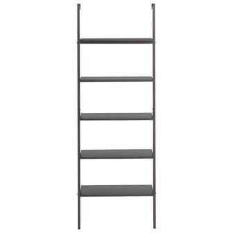 Ladderrek met 5 schappen 64x35x185 cm zwart 3