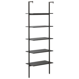 Ladderrek met 5 schappen 64x35x185 cm zwart 5