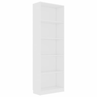 Boekenkast met 5 schappen 60x24x175 cm bewerkt hout wit 2