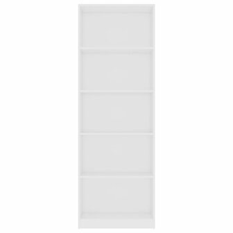 Boekenkast met 5 schappen 60x24x175 cm bewerkt hout wit 4