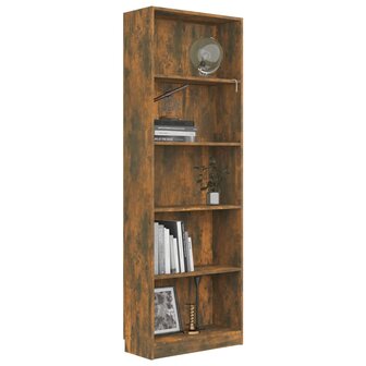 Boekenkast 60x24x175 cm bewerkt hout gerookt eikenkleurig 3