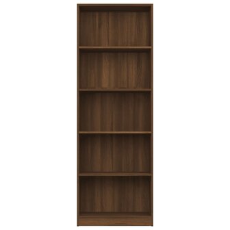 Boekenkast 60x24x175 cm bewerkt hout bruin eikenkleur 4