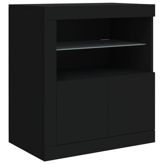 Dressoir met LED-verlichting 60,5x37x67 cm zwart 3