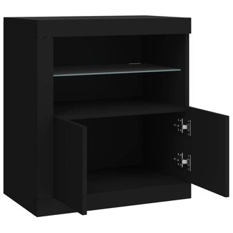 Dressoir met LED-verlichting 60,5x37x67 cm zwart 7