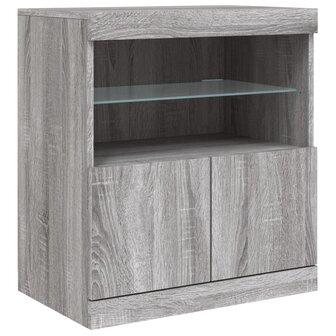 Dressoir met LED-verlichting 60x37x67 cm grijs sonoma eiken 3