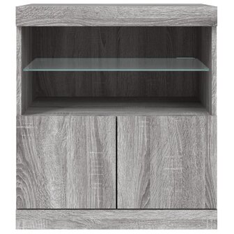 Dressoir met LED-verlichting 60x37x67 cm grijs sonoma eiken 6