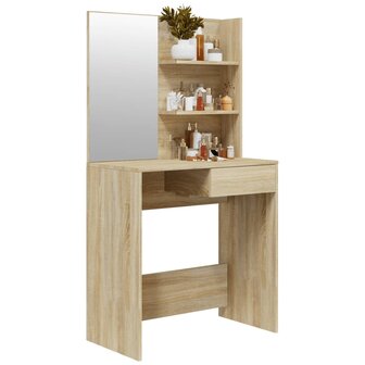 Kaptafel met spiegel 74,5x40x141 cm sonoma eikenkleurig 4